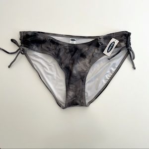 gray and black tie dye bikini bottom